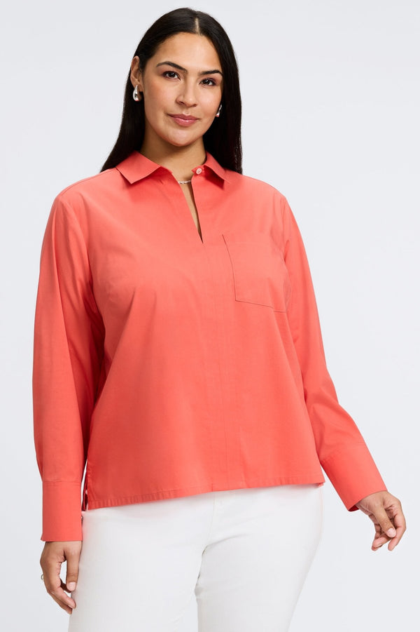 Foxcroft Bella Plus No Iron Stretch Long Sleeve Shirt