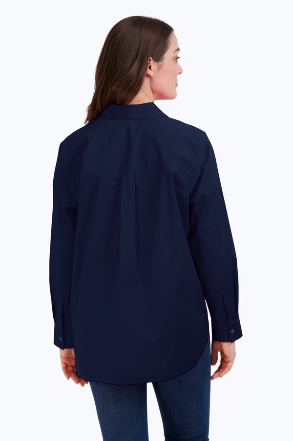 Foxcroft Boyfriend No Iron Stretch Long Sleeve Tunic