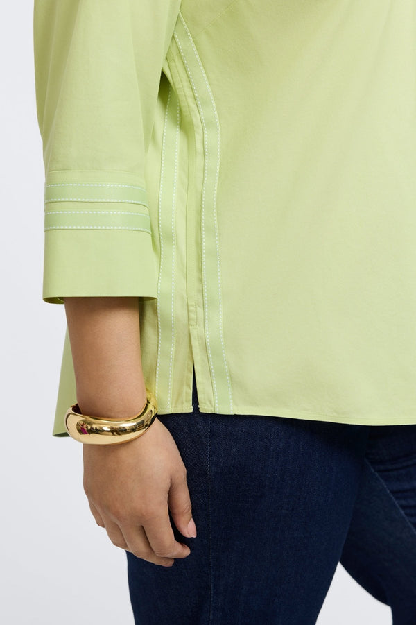 Foxcroft Brooke Plus No Iron Pinpoint 3/4 Sleeve Shirt