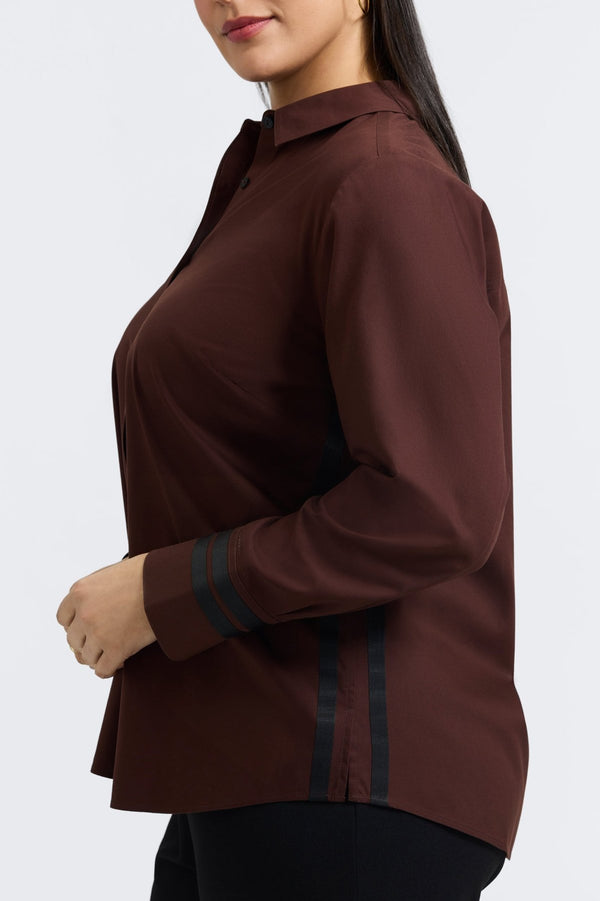 Foxcroft Brooke Plus No Iron Pinpoint Long Sleeve Shirt