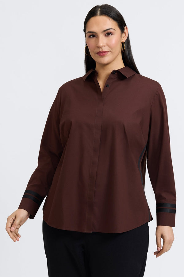 foxcroft Brooke Plus No Iron Pinpoint Long Sleeve Shirt