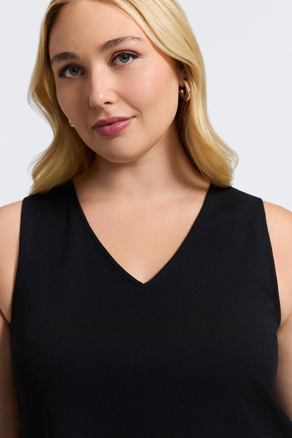 Foxcroft Callie Plus Knit Crepe Reversible Sleeveless Tank