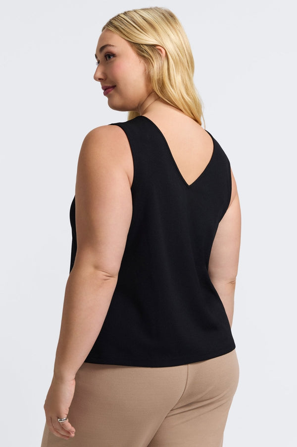 Foxcroft Callie Plus Knit Crepe Reversible Sleeveless Tank