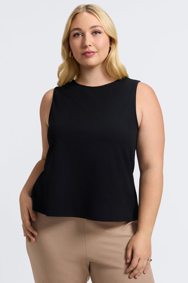 foxcroft Callie Plus Knit Crepe Reversible Sleeveless Tank