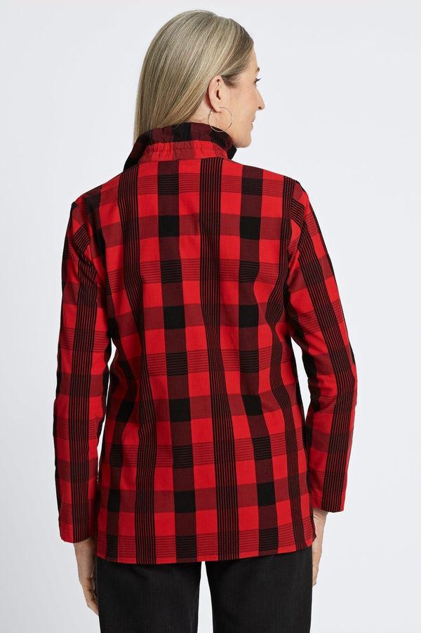 Foxcroft Carolina Buffalo Check Corduroy Long Sleeve Shirt Jacket