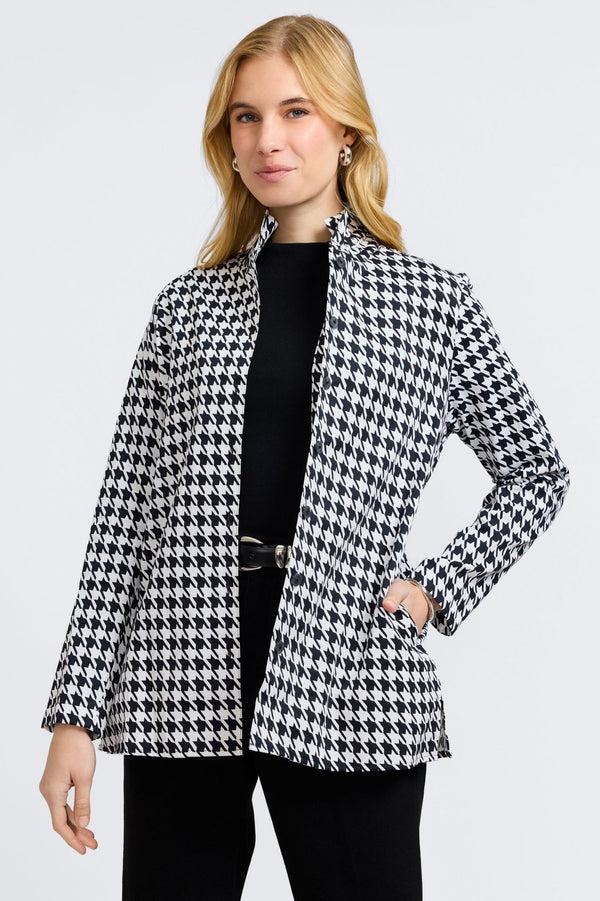 Foxcroft Carolina Classic Houndstooth Long Sleeve Shirt Jacket