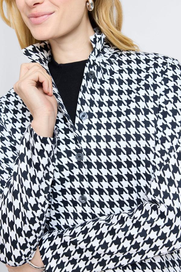 Foxcroft Carolina Classic Houndstooth Long Sleeve Shirt Jacket