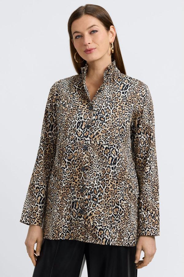 Foxcroft Carolina Playful Animal Long Sleeve Shirt Jacket