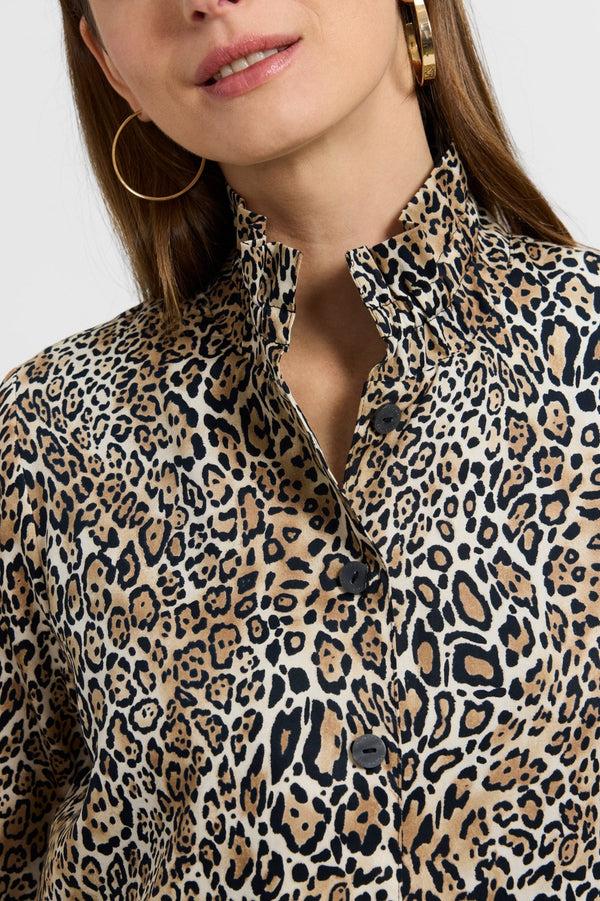 Foxcroft Carolina Playful Animal Long Sleeve Shirt Jacket