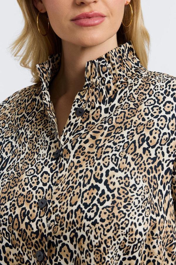 Foxcroft Carolina Plus Playful Animal Long Sleeve Shirt Jacket