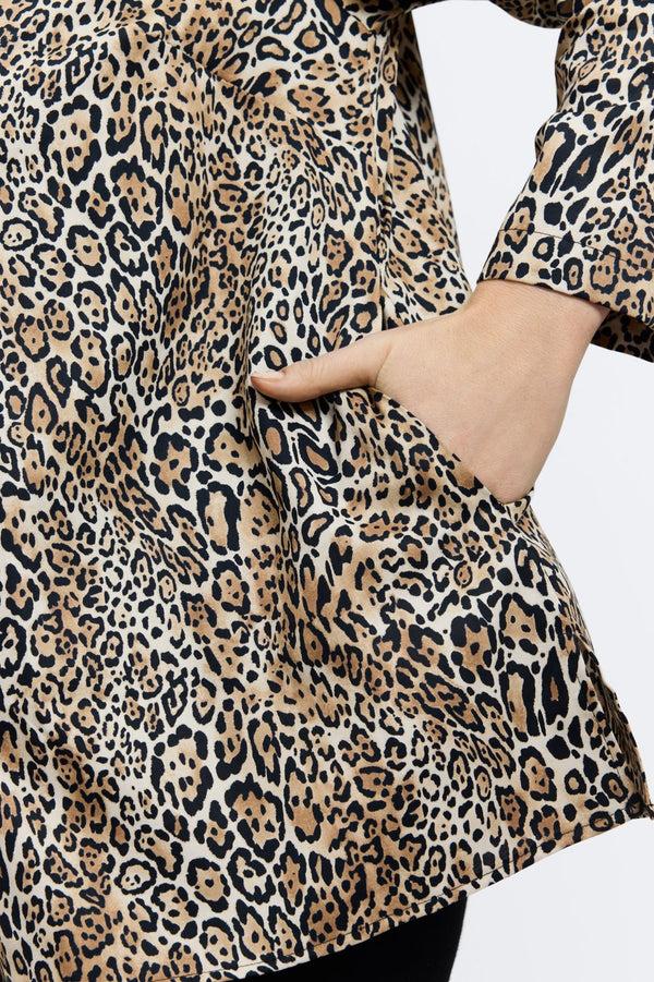 Foxcroft Carolina Plus Playful Animal Long Sleeve Shirt Jacket