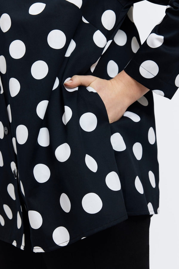 Foxcroft Carolina Plus Polka Dot Long Sleeve Shirt Jacket