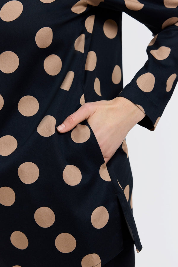 Foxcroft Carolina Polka Dot Long Sleeve Shirt Jacket