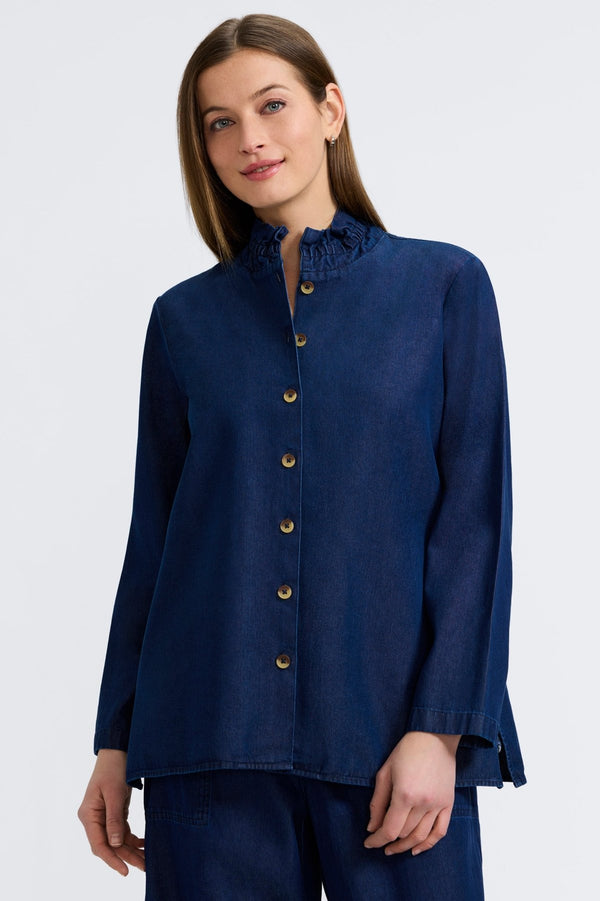 Foxcroft Carolina Tencel® Denim Long Sleeve Shirt Jacket