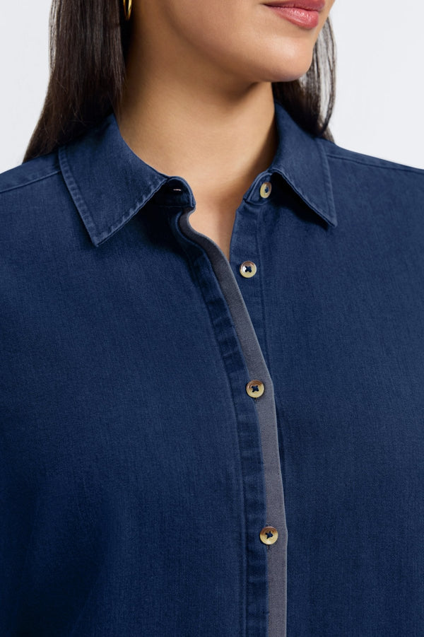 Foxcroft Charlie Plus Tencel® Denim Long Sleeve Shirt