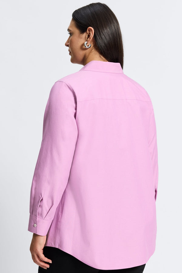 Foxcroft Cici Plus No Iron Pinpoint Long Sleeve Tunic