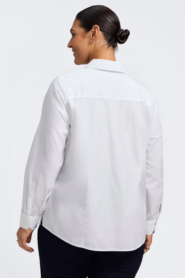 Foxcroft Dianna Plus No Iron Pinpoint Long Sleeve Shirt