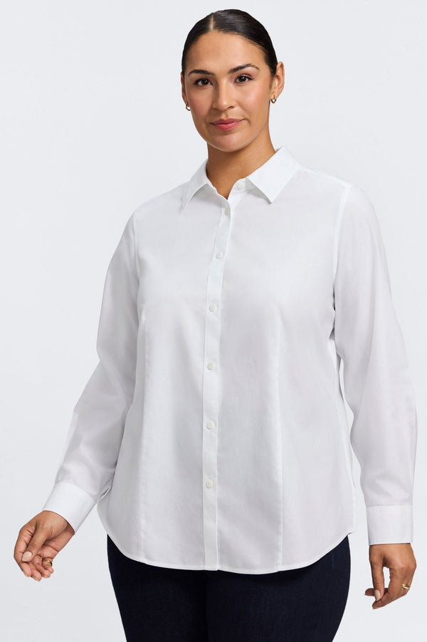 foxcroft Dianna Plus No Iron Pinpoint Long Sleeve Shirt