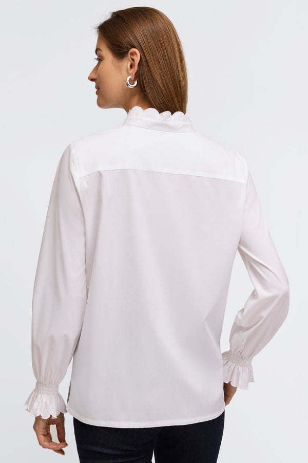 Foxcroft Elora No Iron Stretch Matte Sateen Long Sleeve Shirt