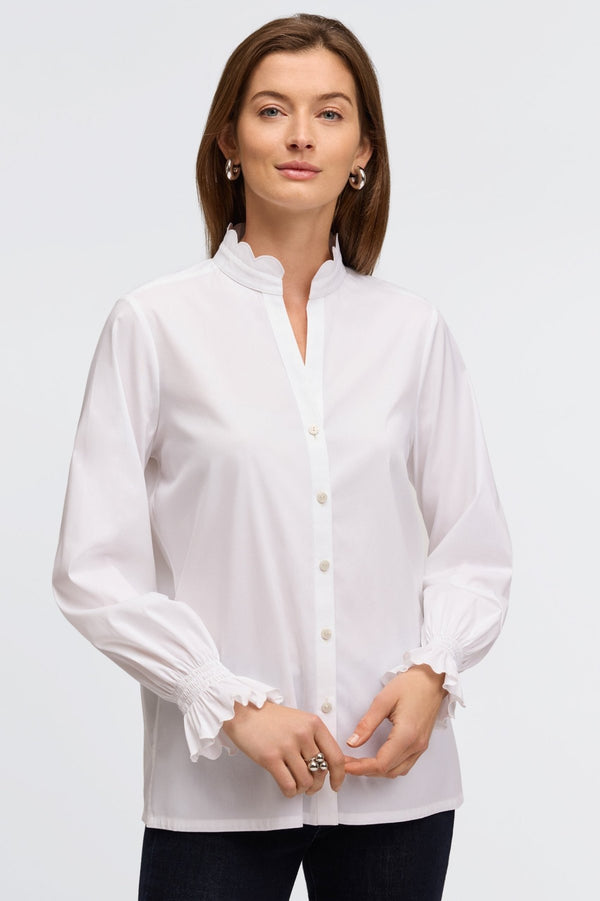Foxcroft Elora No Iron Stretch Matte Sateen Long Sleeve Shirt