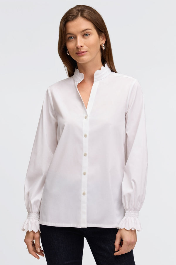 foxcroft Elora No Iron Stretch Matte Sateen Long Sleeve Shirt