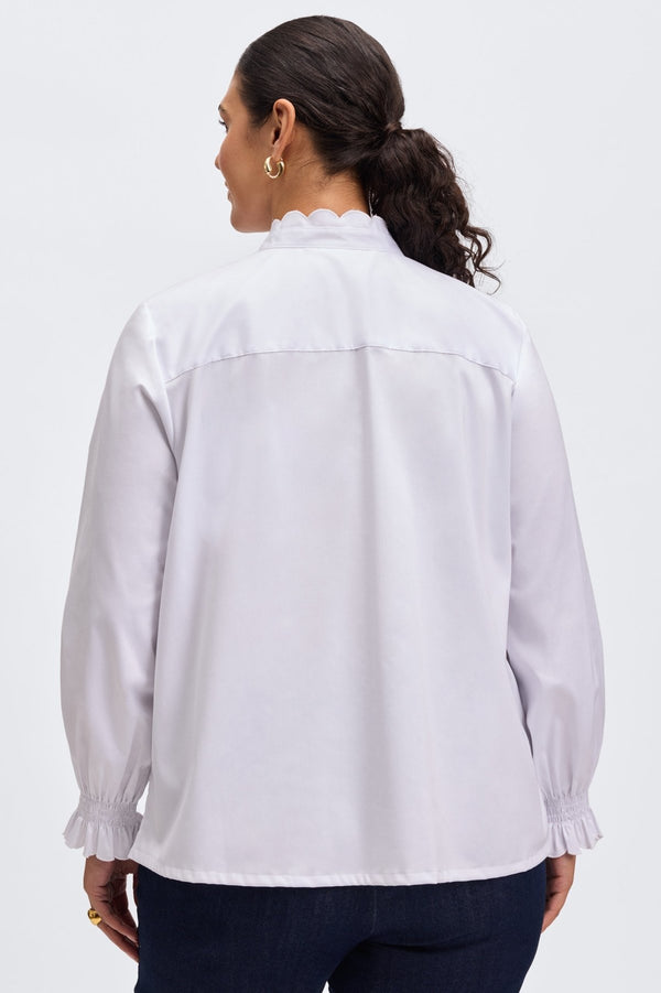 Foxcroft Elora Plus No Iron Stretch Matte Sateen Long Sleeve Shirt