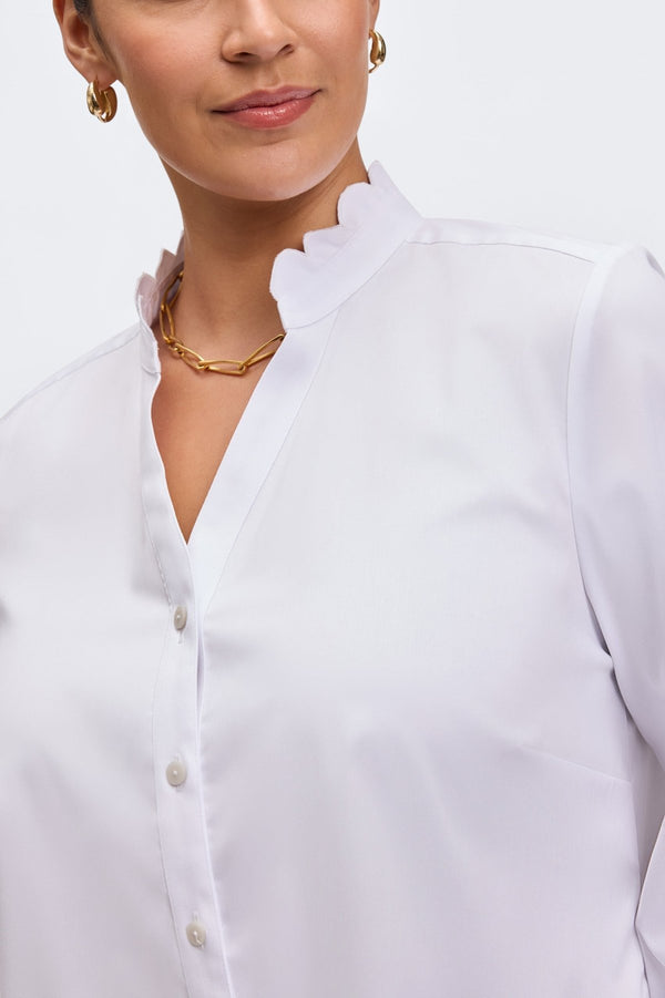 Foxcroft Elora Plus No Iron Stretch Matte Sateen Long Sleeve Shirt