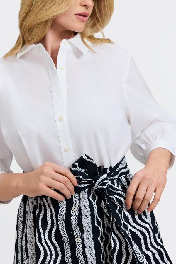 Foxcroft Esther Plus Braided Belts 3/4 Sleeve Dress