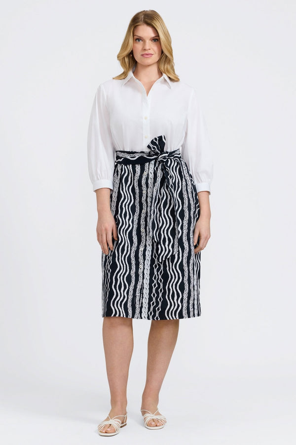 foxcroft Esther Plus Braided Belts 3/4 Sleeve Dress