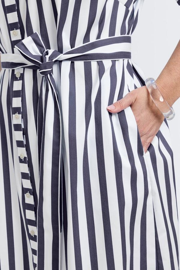 Foxcroft Esther Plus Springtime Stripe Elbow Sleeve Dress