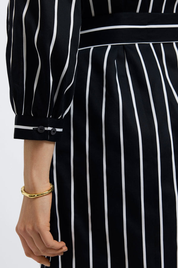 Foxcroft Esther Stripe & Houndstooth 3/4 Sleeve Dress