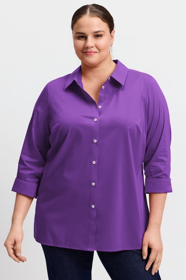 foxcroft Evelyn Plus No Iron Stretch 3/4 Sleeve Shirt