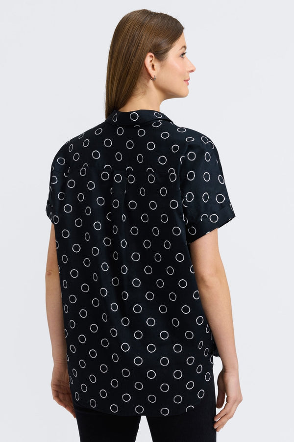 Foxcroft Abigail Circle Dot Short Sleeve Shirt
