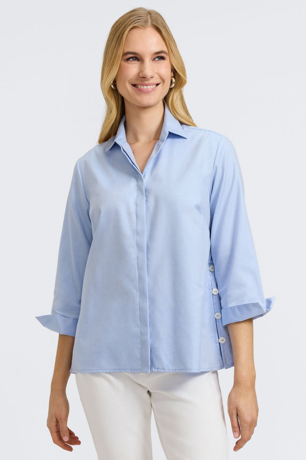 Foxcroft Beatrice Cavalry Twill 3/4 Sleeve Shirt