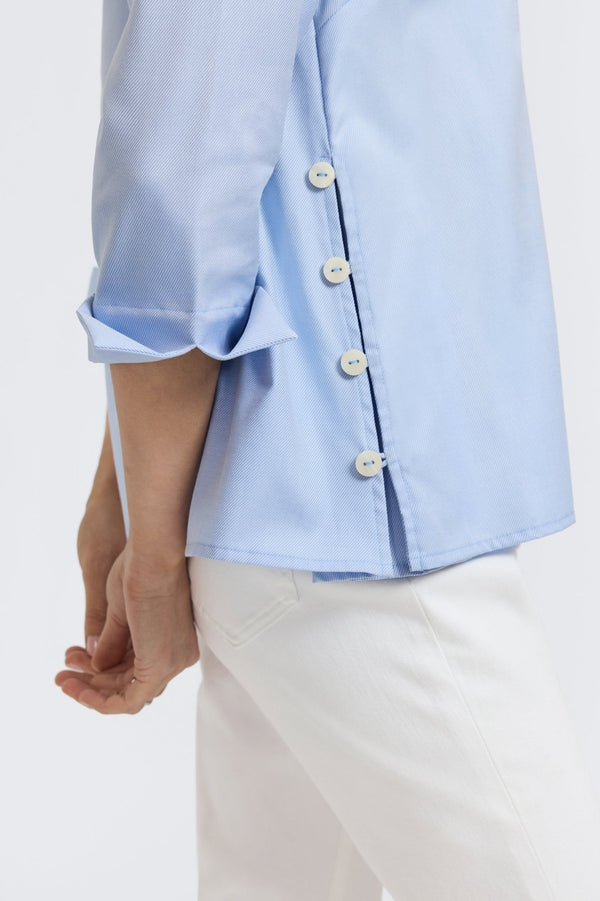 Foxcroft Beatrice Cavalry Twill 3/4 Sleeve Shirt