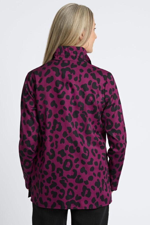 Foxcroft Carolina Cheetah Long Sleeve Shirt Jacket