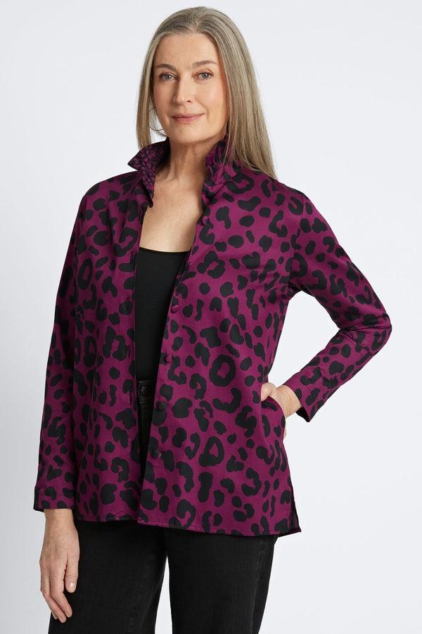 Foxcroft Carolina Cheetah Long Sleeve Shirt Jacket