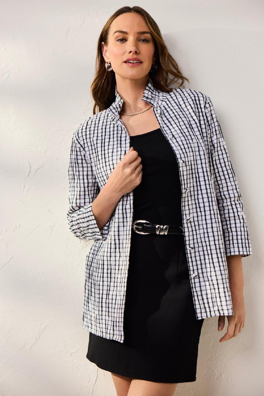 foxcroft Carolina Crinkle 3/4 Sleeve Shirt Jacket