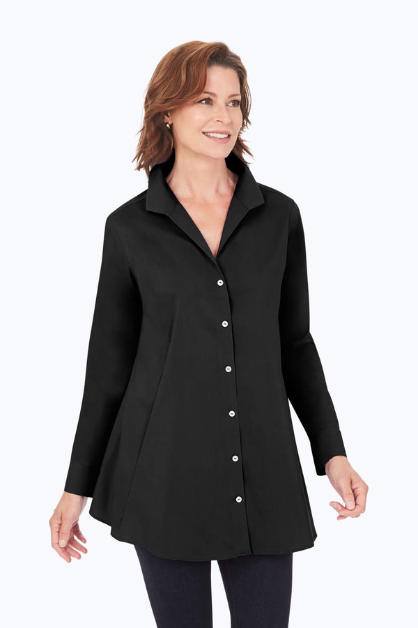 foxcroft Cecilia No Iron Stretch Long Sleeve Tunic