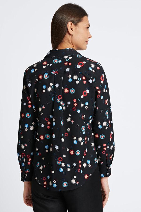 Foxcroft Charlie Multicolor Dots Long Sleeve Shirt