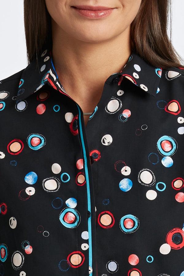 Foxcroft Charlie Multicolor Dots Long Sleeve Shirt
