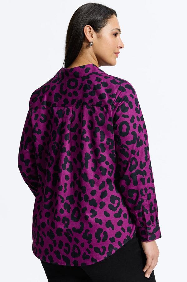 Foxcroft Charlie Plus Cheetah Long Sleeve Shirt