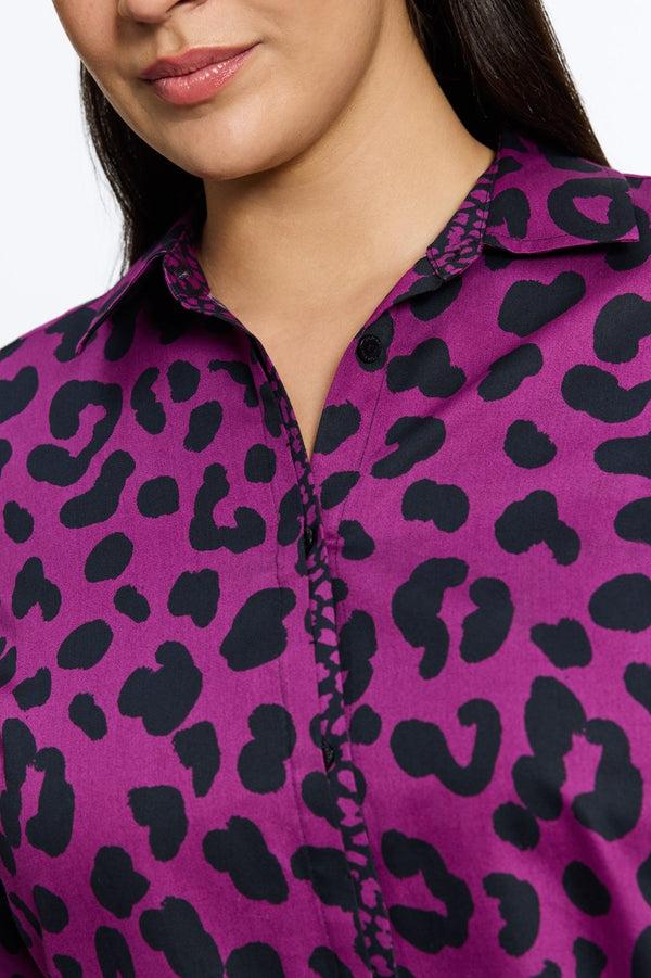 Foxcroft Charlie Plus Cheetah Long Sleeve Shirt