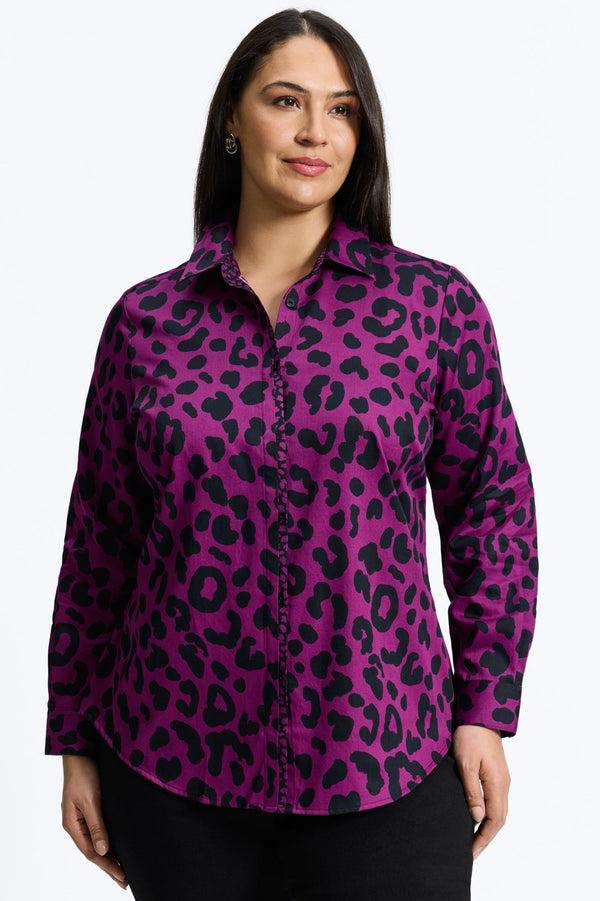 foxcroft Charlie Plus Cheetah Long Sleeve Shirt