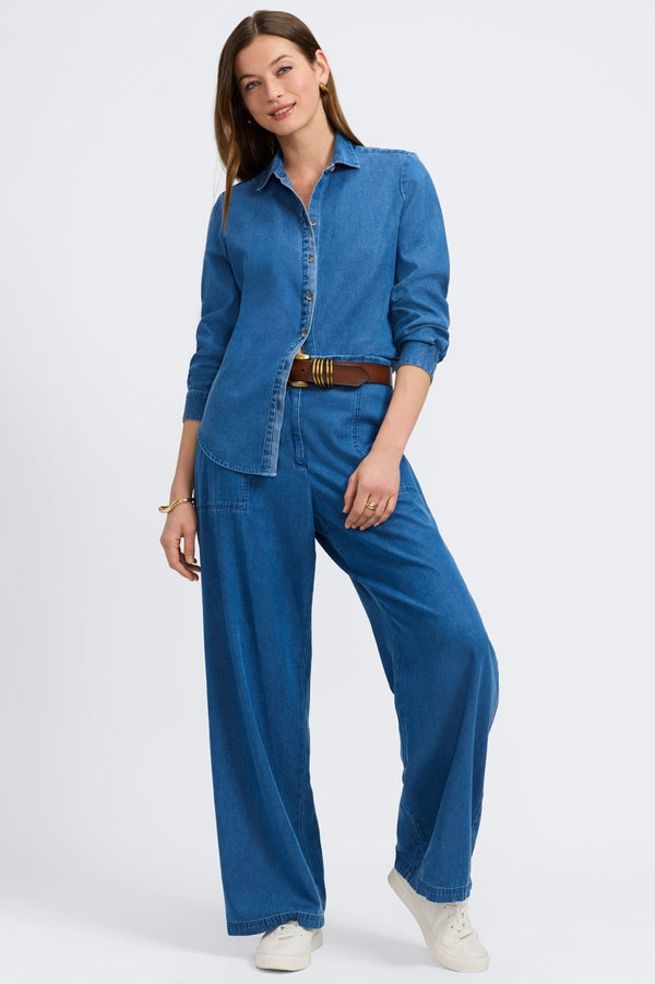 Foxcroft Charlie Tencel® Denim Long Sleeve Shirt