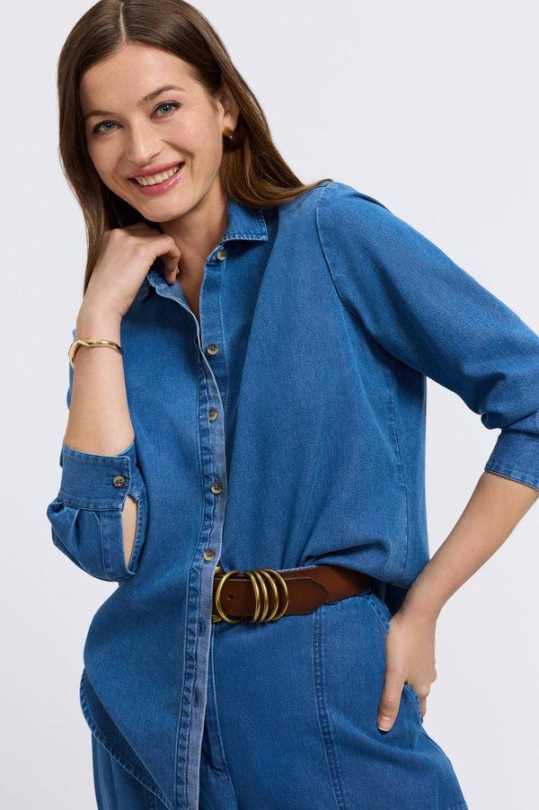foxcroft Charlie Tencel® Denim Long Sleeve Shirt