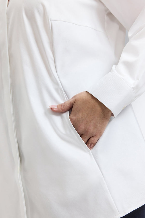 Foxcroft Cici Plus Cavalry Twill Long Sleeve Tunic