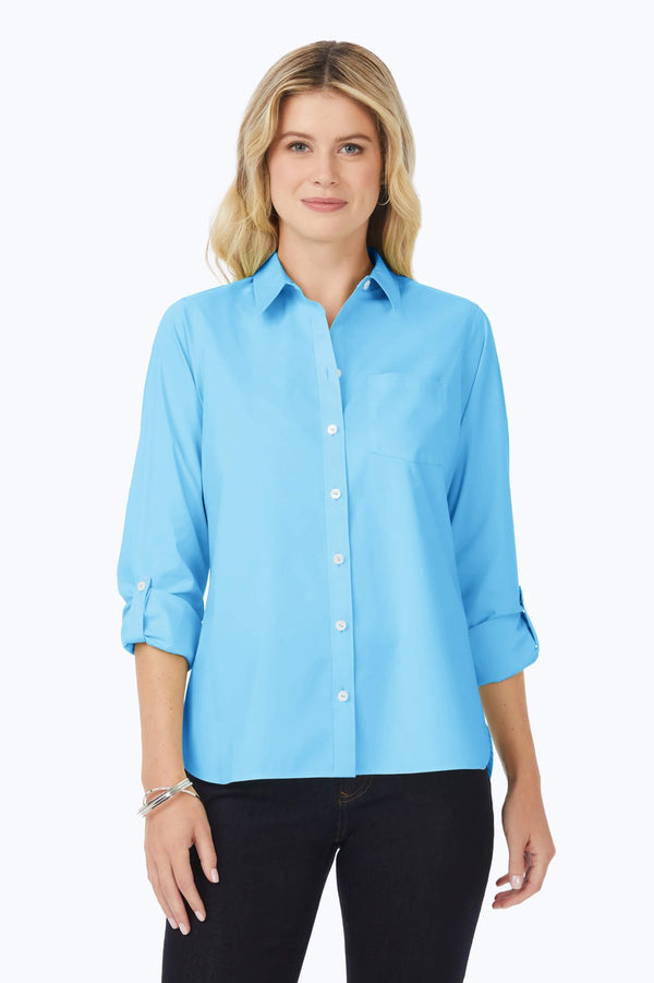 foxcroft Cole No Iron Stretch 3/4 Sleeve Shirt