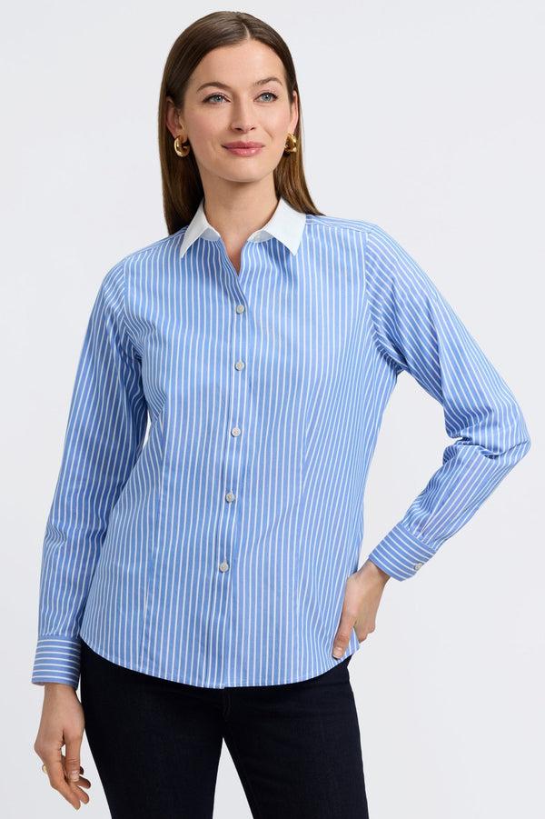 Foxcroft Dianna No Iron Pinpoint Long Sleeve Shirt