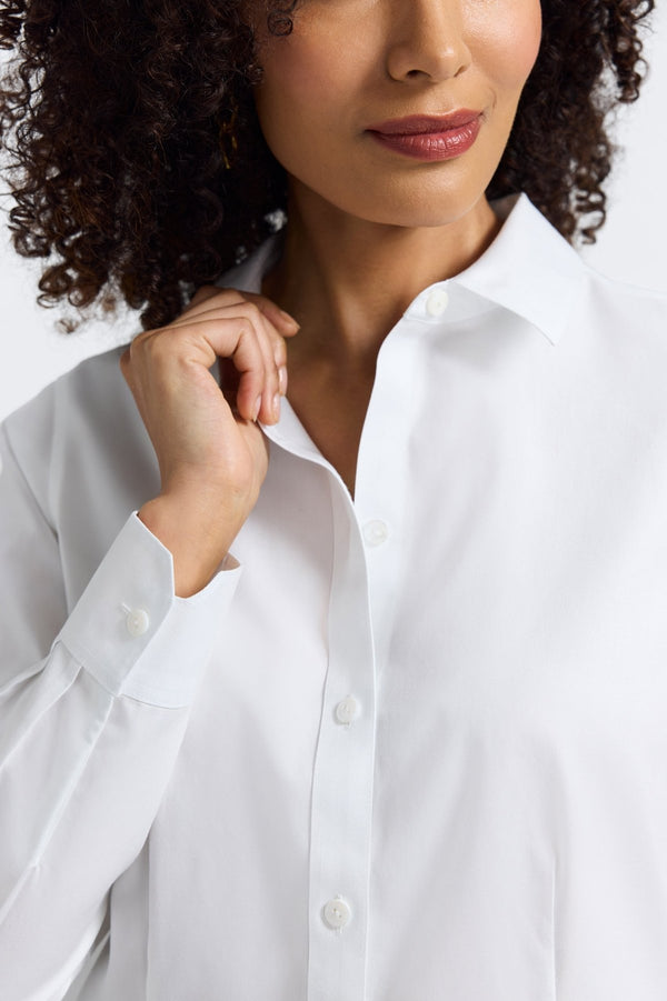 Foxcroft Dianna No Iron Pinpoint Long Sleeve Shirt